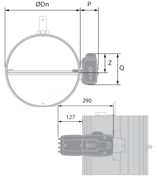 Clapet coupe-feu encastrable pour gaine de ventilation Ø 160 mm, Mécanisme Autocommandé, résistance au feu 60 mn