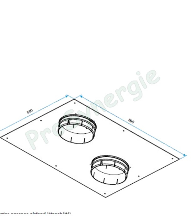 Nourrice de passage de plafond pour T.Flow Hygro + (2 piquages Ø 160mm)