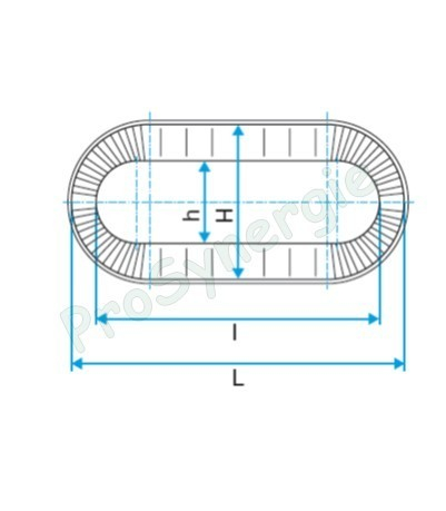 RCO - Réduction Concentrique Galva Oblong - Hauteur 320 mm - Largeur 950 mm Vers Hauteur 320 mm - Largeur 620 mm