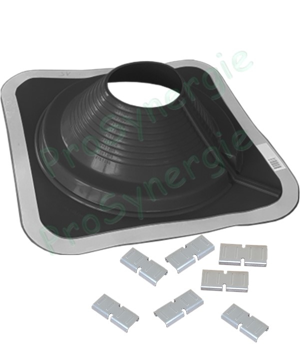 Etanchéité souple SolFlexe EPDM Noir (115 °C maxi) n°7 Ø 150 à 280 mm - Ouverture latérale possible et embase carrée