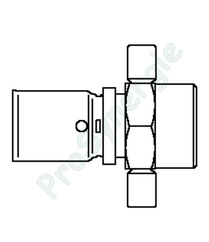 Raccord laiton avec dispositif anti-torsion à sertir Ø16mm - à visser F Ø 1/2´´