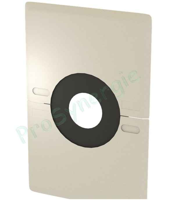 Plaque murale étanche Acier Laqué blanc pour conduit Technaflon Ø  75 à 110 mm