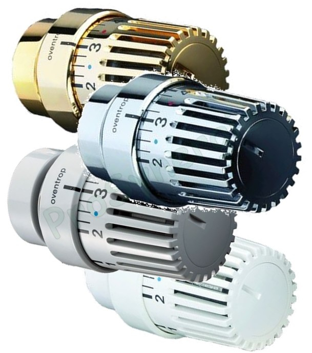 Tête thermostatique avec anneau déco UNI LD blanc (à griffes) couleur chromé