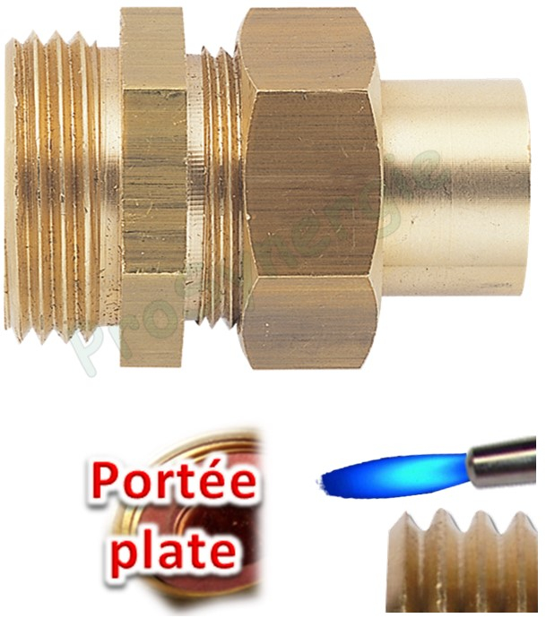 Union 3 pièces (joint plat) droit Visser M - Souder 331GC
