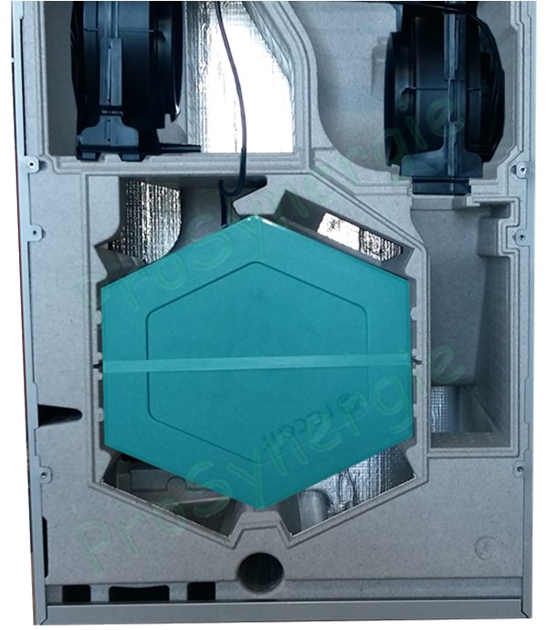 Echangeur hexagonal haut rendement (>90%) pour VMC double-flux Dee Fly Cube 300 et 370 - Modèle générique