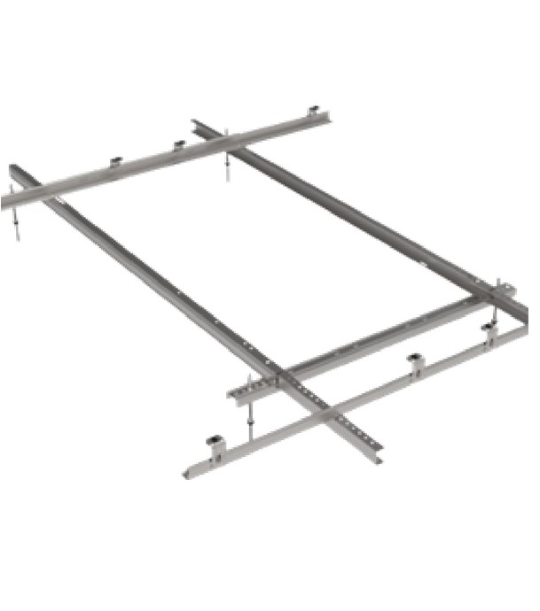 Kit de fixation incliné toiture bac acier (à percer) pour 2 panneaux solaires type Astrea