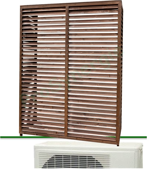 Cache Clim Bois traité Taille M - Intérieur 1100x475x1550 mm