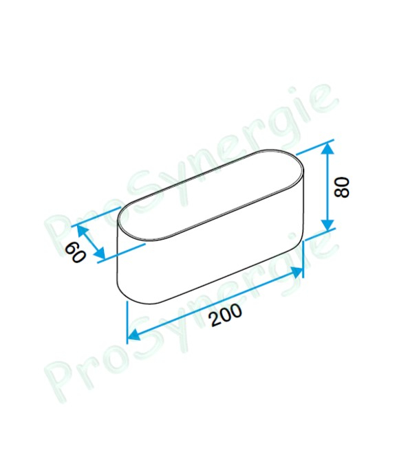 Raccord Mâle Minigaine Aldes - Ventilation (VMC) - Raccordement de 2 raccords - Section 60 x 200 mm