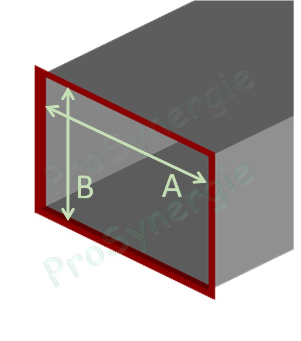 CRR - Conduit Rigide 1,5m Rectangulaire à Cadre - Galva - A=1100mm - B=1100mm