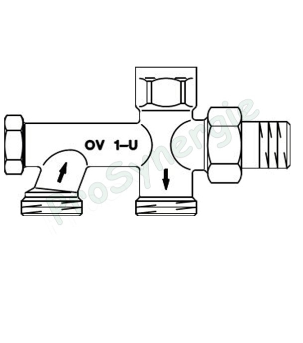 Distributeur monotube inversé ´´Uno´´ douille isolante avec arrêt & bypass progressif - Ø MF 1/2´´ (DN 15) - eurocône M 3/4´´