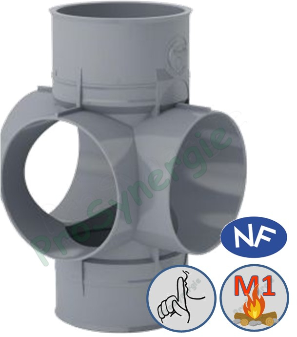 Culotte modulaire Corps Nu configurable Ø100mm PVC - 3 piquages (accessoire en option)