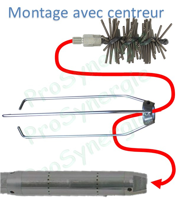 Appareil de ramonage rotatif Robotube Ø 30 mm - Pour tubes de chaudières - Kit complet