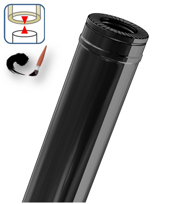 Conduit de plafond 49,5cm Isolé Duoten Inox Øint/ext  80/130mm