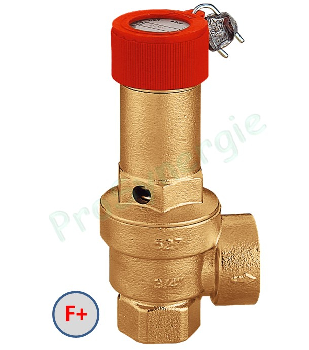 Soupape de sûreté série C - Corps Laiton à échappement augmenté - Tarage 7 bar - F Ø 1´´1/4 x 1´´1/2