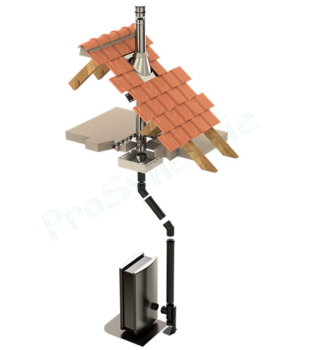 Tuyau de poêle av. joint viton acier 0,7mm émaillé noir mat Ø 80 et 100mm longueur 1m / 50cm / 33cm