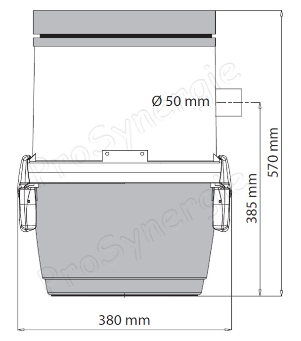 Trapdust - Unité de filtration fixe avec fixation murale dimensions ØxH = 380x570 mm raccordement Ø50mm avec sac jetable 12 litres - transfert pneumatique de granulés