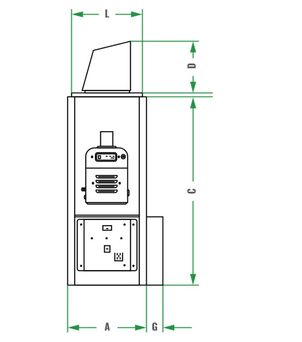 Générateur d´air chaud à granulés de bois B-MAX 50 kW pour environnements tertiaires ou industriels