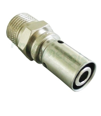 Raccord laiton nickelé à sertir Ø20mm - à visser M Ø 1/2´´