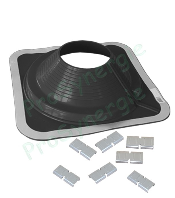 Etanchéité souple SolFlexe EPDM Noir (115 °C maxi) n°8 Ø 175 à 330 mm - Ouverture latérale possible et embase carrée
