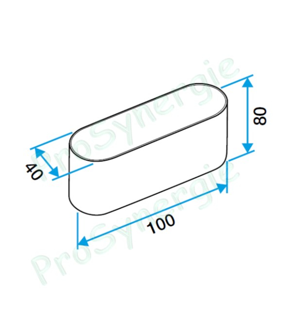 Raccord Mâle Minigaine Aldes - Ventilation (VMC) - Raccordement de 2 raccords - Section 40 x 100 mm