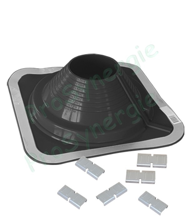 Etanchéité souple SolFlexe EPDM Noir (115 °C maxi) n°6 Ø 125 à 230 mm - Ouverture latérale possible et embase carrée