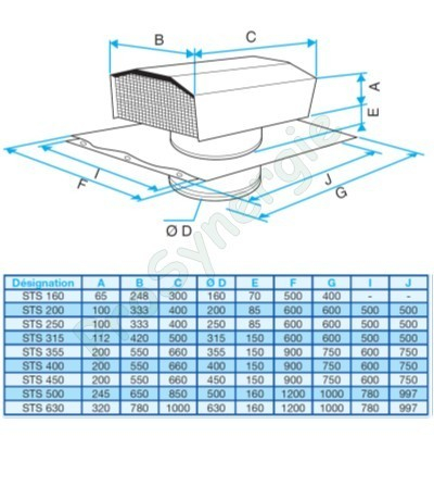 Sortie de toit - STS Ø 160mm - Gris Ardoise