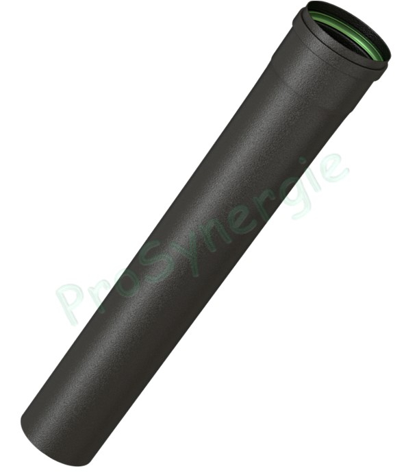 Tuyau de poêle av. joint viton acier 0,7mm émaillé noir mat Ø 100mm longueur 50cm (44cm utile)