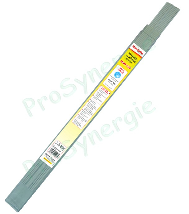 Brasure CASTOLIN 40% Argent Gaz ATG autodécapante du cuivre 850XZF - Soudure frigo - 200 gr - Ø 2 mm - Lg 50 cm