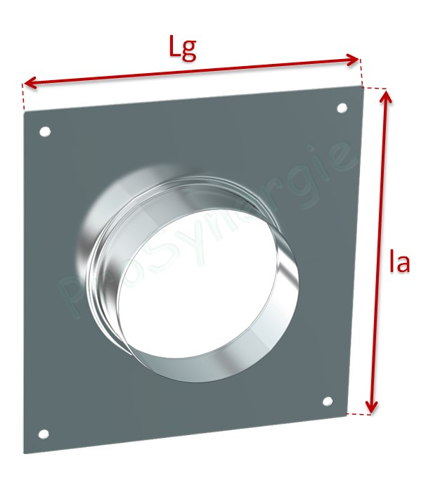 Plaque de connection Murale ou Plafond Concentrique BIOX Inox/Inox