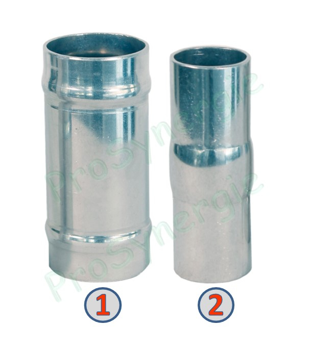 Raccord aluminium entre flexible Øint./ext. 38/48mm - Appelé Ø40 (permet de réparer un flexible ou de la rallonger)