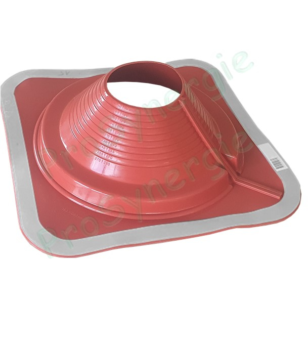 Etanchéité souple SolFlexe Silicone rouge (200 °C maxi) n°7 Ø 150 à 280 mm - Ouverture latérale possible et embase carrée