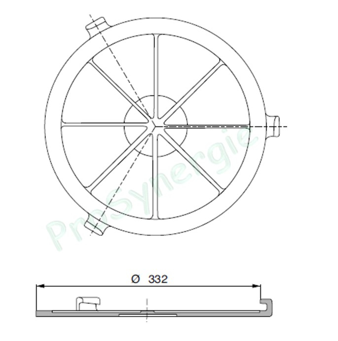 Bouchon pour demi-raccord de ventilation DN300mm fonte d'aluminium de gaine pompier ZAG suivant la norme NF S 61.707