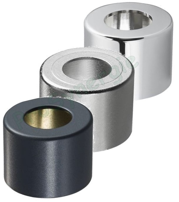 Jeu de 2 raccords avec olive + rosace - Série E couleur noir anthracite M Ø 1/2´´ - Cuivre Ø15mm