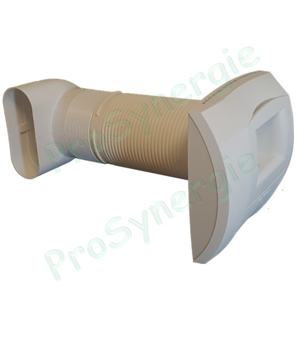 Coude rallongé 90° Vertical Mixte pour bouche Minigaine Aldes - Ventilation (VMC) - Section 40 x 100 mm - Circulaire Ø 80 mm