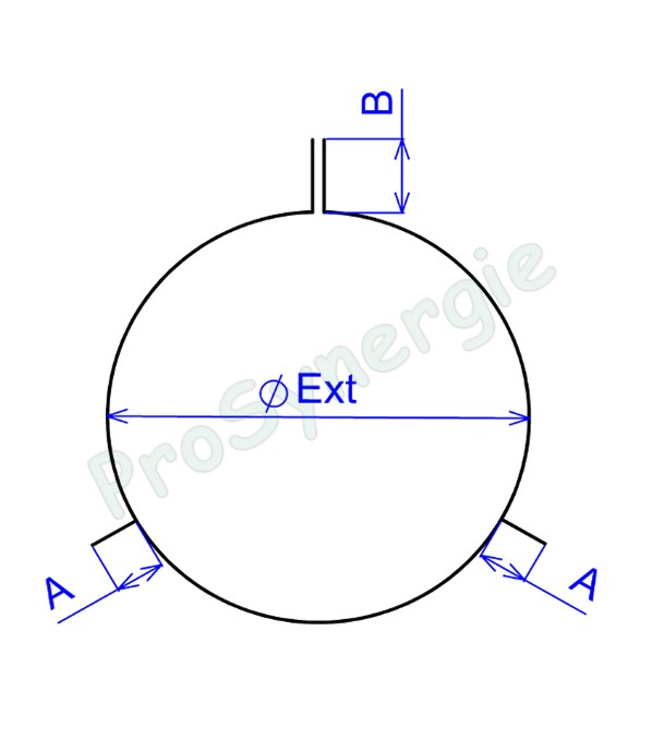 Bride de hauban inox 316 (3 points de fixation) pour haubanage de conduit de fumée Øext. 125mm