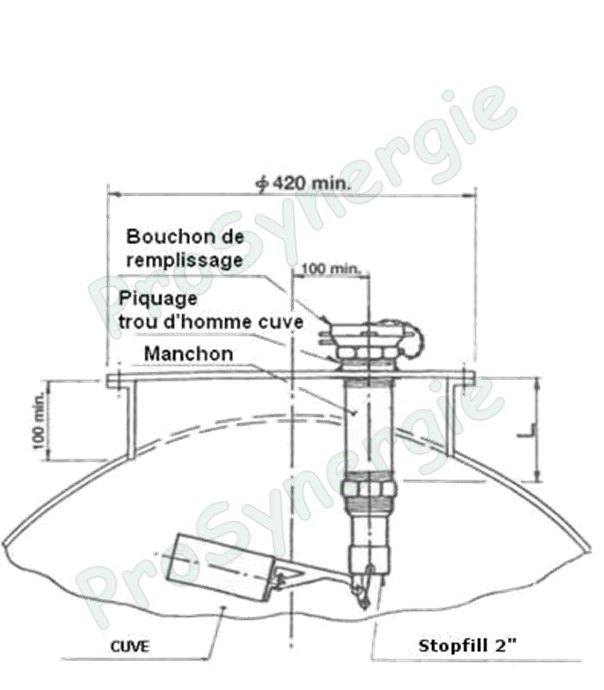 Stopfill 2´´ - Accessoire simple pour l´arrêt de remplissage de cuve
