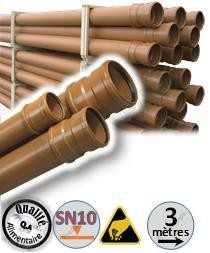 Tube échangeur tulipé (joint serti) polypropylène SN10 qualité alimentaire pour Puits Canadien ou Provençal