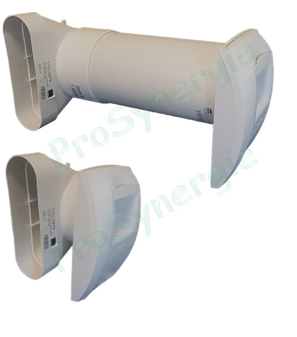 Coude 90° Vertical Mixte pour bouche Minigaine Aldes - Ventilation (VMC) - Section 60 x 200 mm - Circulaire Ø 125 mm