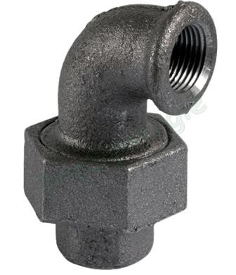 Union 3P conique Coudé 90° Fonte Noire à Visser AN096 - Ø FF 3/8´´