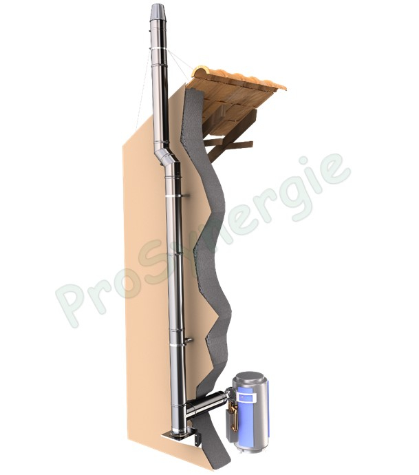 Tuyau Isolé Duoten Inox 316/304 - Réglable - Ø 130/180mm avec Bride (L utile = de 680mm à 860mm)