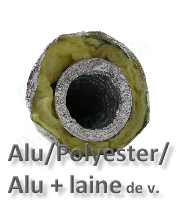 Gaine de 10 mètres VMC souple Alu M0 - Isolée ép.25 mm Ø 450mm