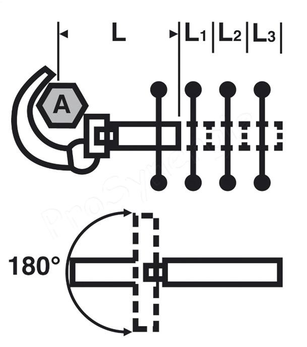 Clé lavabo Sanicrom® à machoire réversible