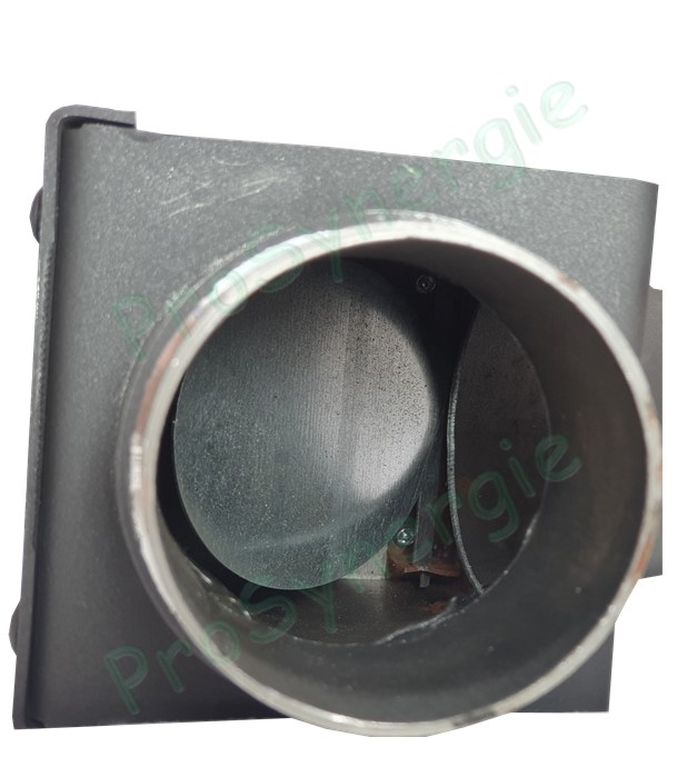 Clapet anti-retour (flamme et chaleur) à opercule basculante Haut=180mm raccord. 45° Ø 55/60mm pour alim. granulés