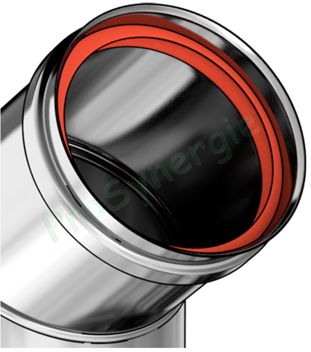 Joint silicone rouge à double lèvre pour tuyau Inox 316 Rigidten, Pression et Duoten - Ø 180 mm