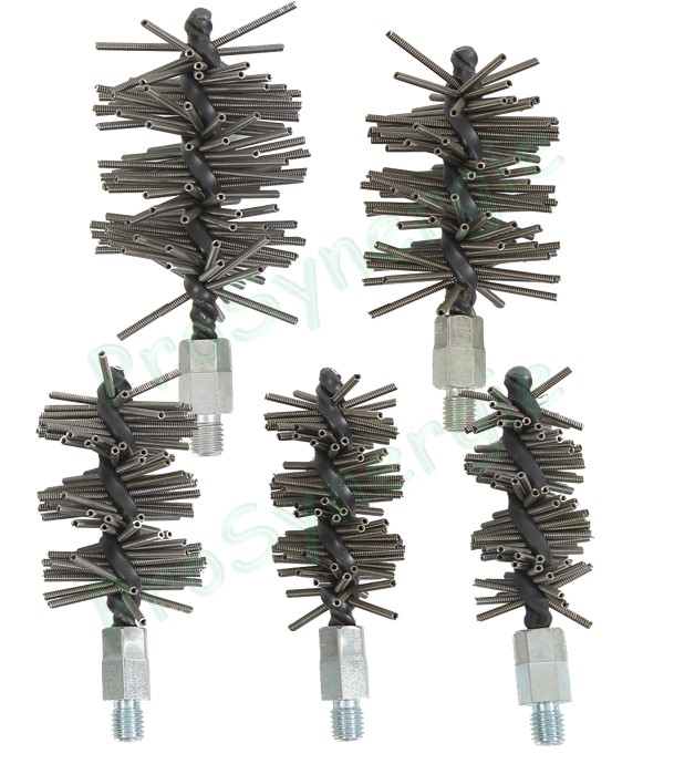 Ecouvillon à ressort pour tubes de fumée de chaudière - Mâle 12 x 175 (M12) ou 10 x 150 (M10)