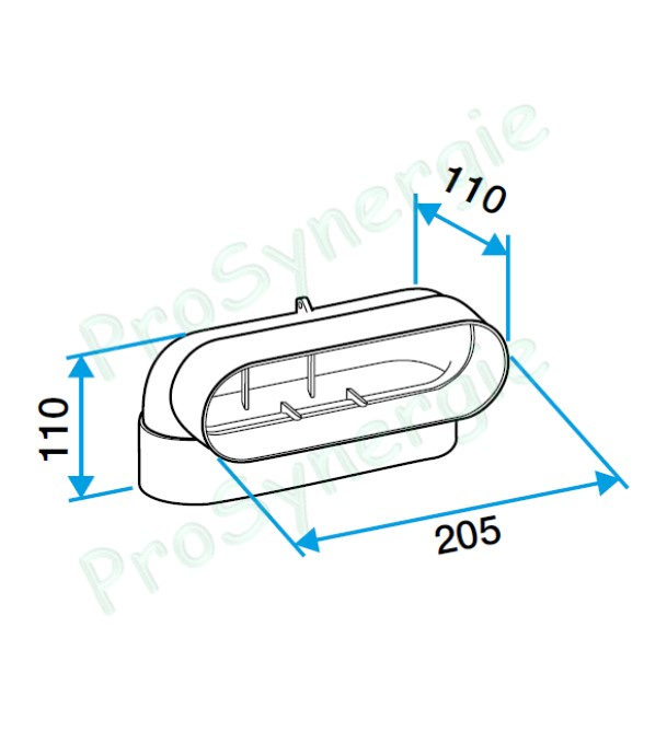 Coude 90° Vertical Minigaine Aldes - Ventilation (VMC) - Section 60 x 200 mm