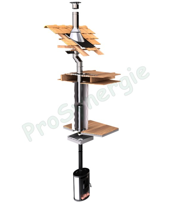 Tuyau Isolé Duoten Inox 316/304 - Réglable - Ø 130/180mm avec Bride (L utile = de 680mm à 860mm)