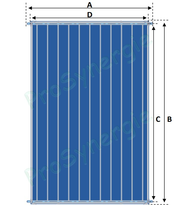 Panneau solaire plan Astrea 2,4m² HxLxP=1960x1210x80 mm