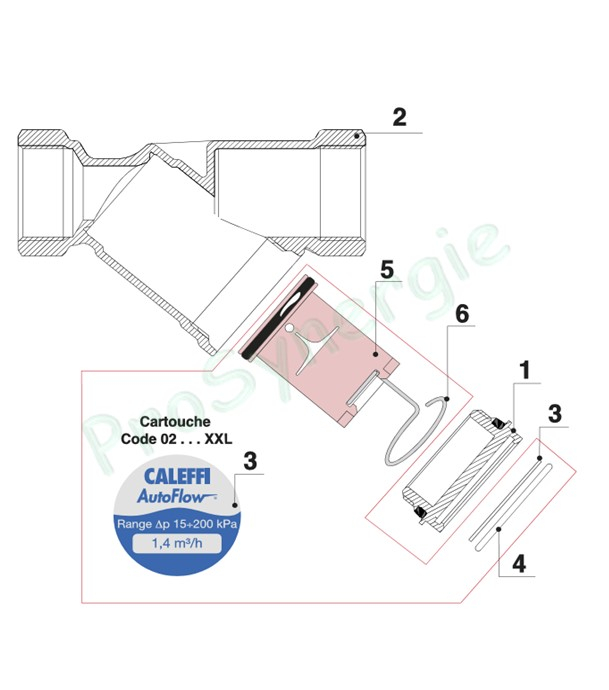  Cartouche  0,9 m3/h pour régulateur automatique de débit Autoflow 128 Ø 1   et 1  1/4 