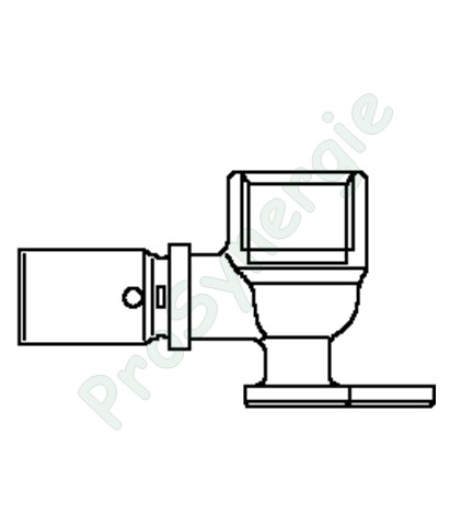 Applique murale coudé 90° laiton à sertir Ø20mm - à visser F Ø 3/4´´
